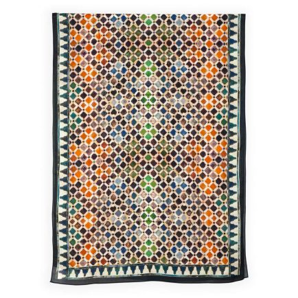 Pañuelo grande multicolor con estampado de mosaicos de La Alhambra de Granada
