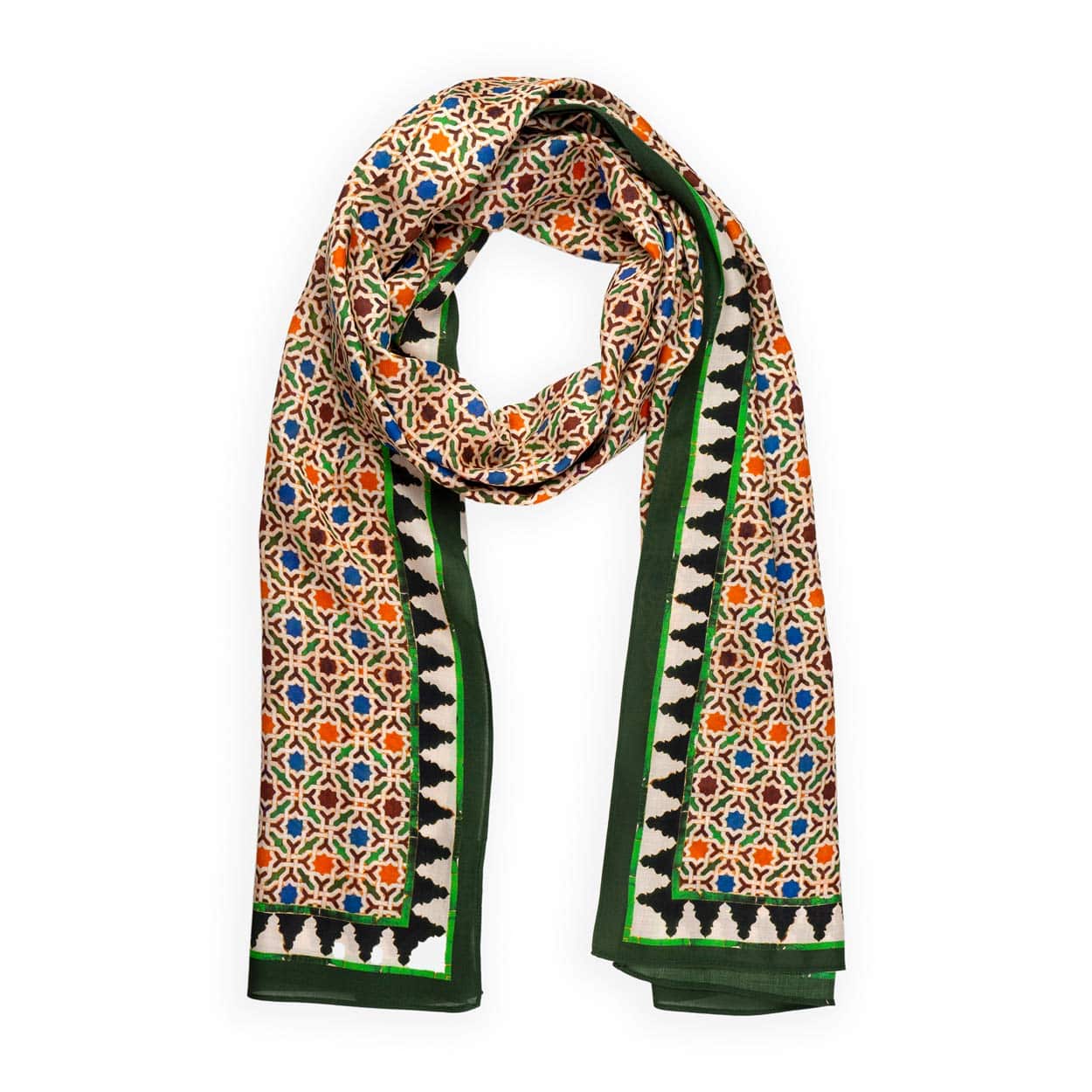 Pañuelo para el cuello con estampado inspirado en los mosaicos nazaríes