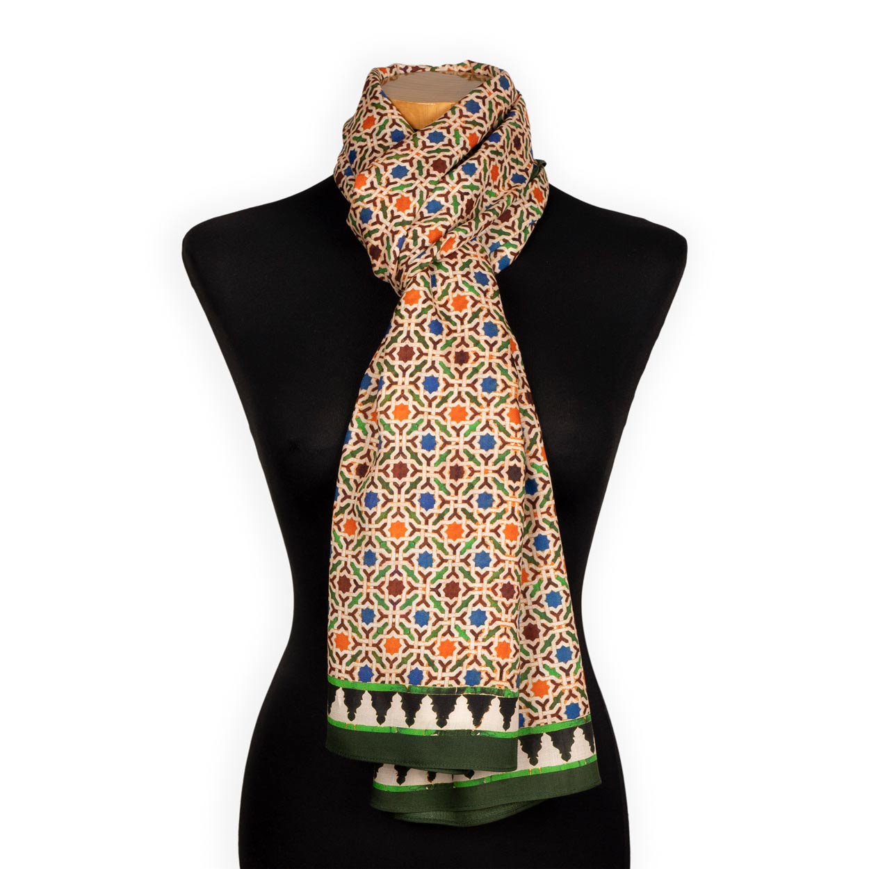 Pañuelo para el cuello grande inspirado en los azulejos de Marruecos