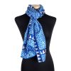 Blue Scarf with islamic art inspired print designed by Aziza Iqbal