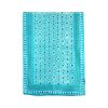 Blue large silk scarf for women with moorish tiles print