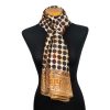 Brown silk scarf inspired by Islamic art tiles from the Alhambra Palace