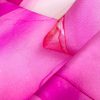 Detail of pink silk scarf with fluid art print