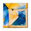 Blue and yellow silk scarf for women