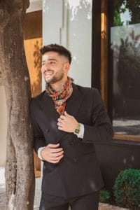 Man with silk neckerchief