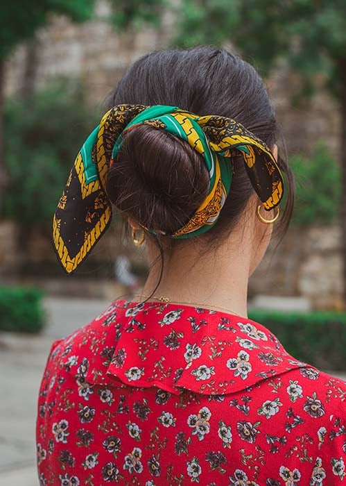 Head on sale scarf updo