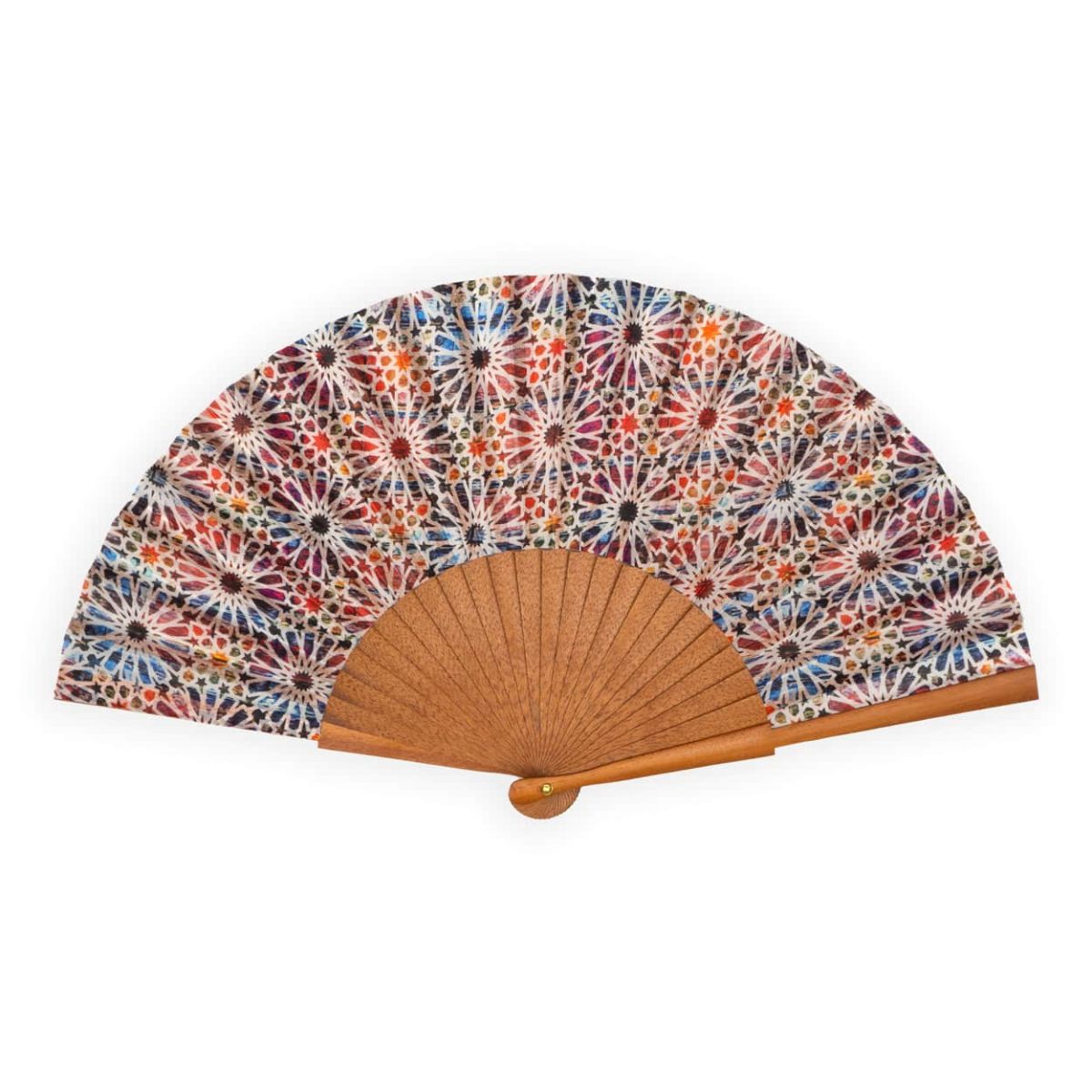 Colorful silk fan inspired by Islamic Art