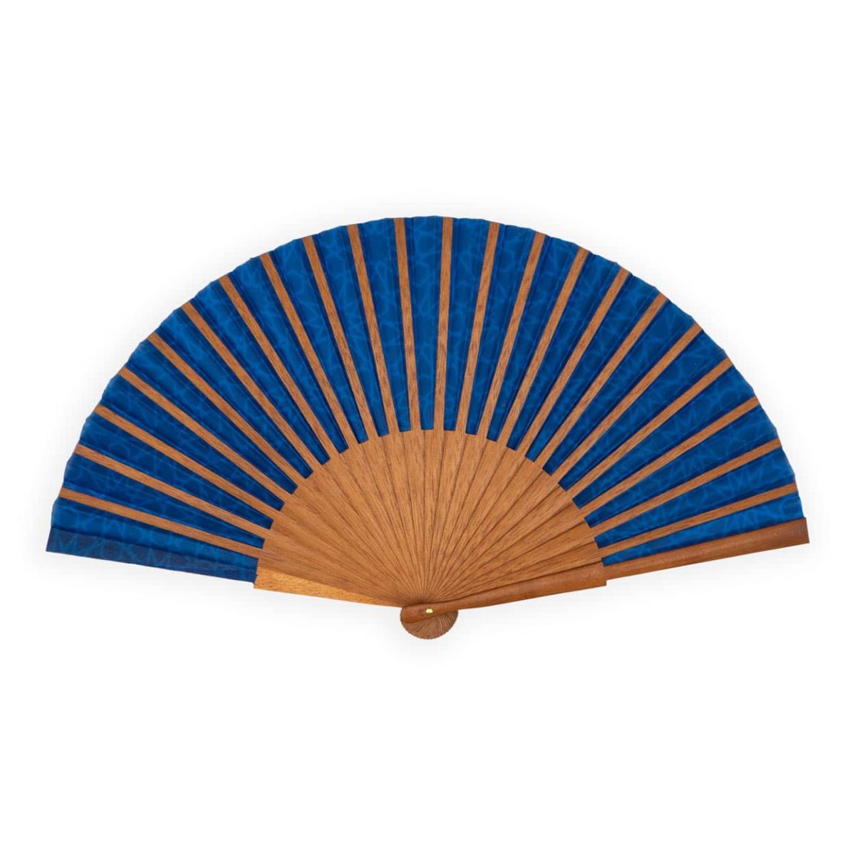 Blue Silk folding fan inspired by Islamic Art patterns