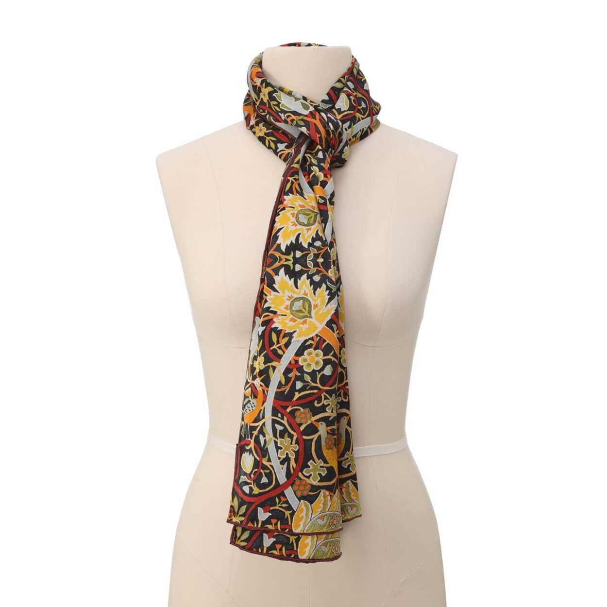 Pañuelo seda grande con estampado multicolor