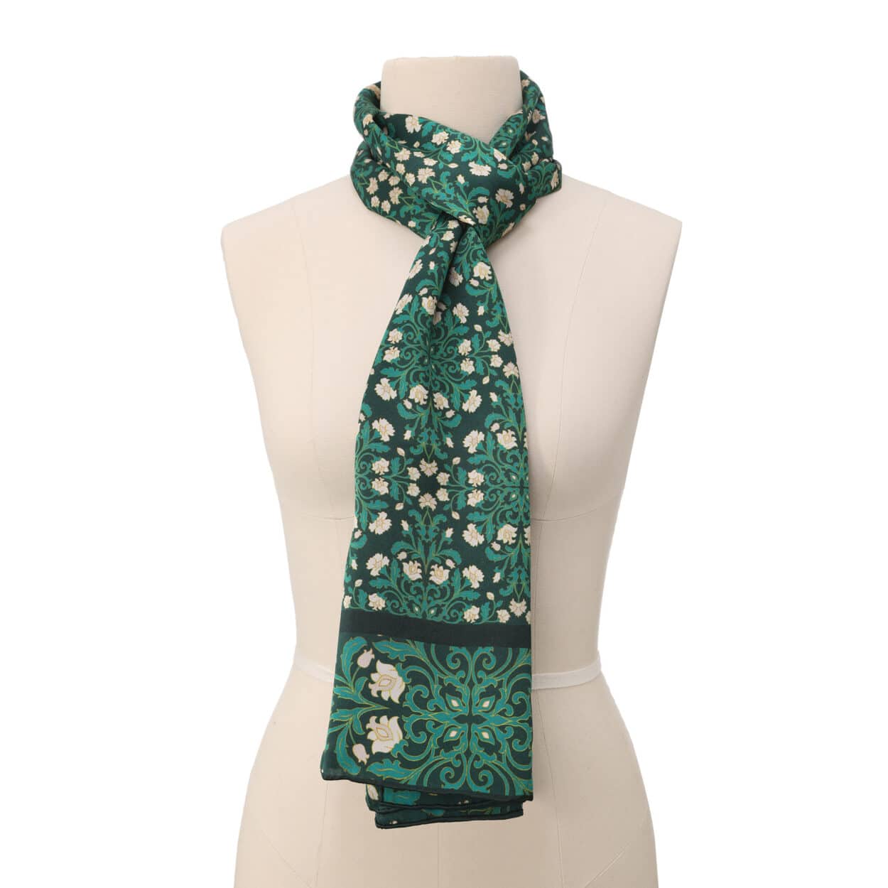 Pañuelo con flores verde grande
