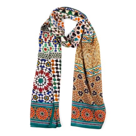 Multicolored scarf inspired in Moroccan tiles