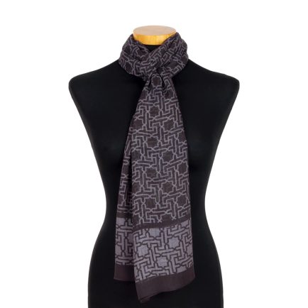 Black and grey scarf with moorish print