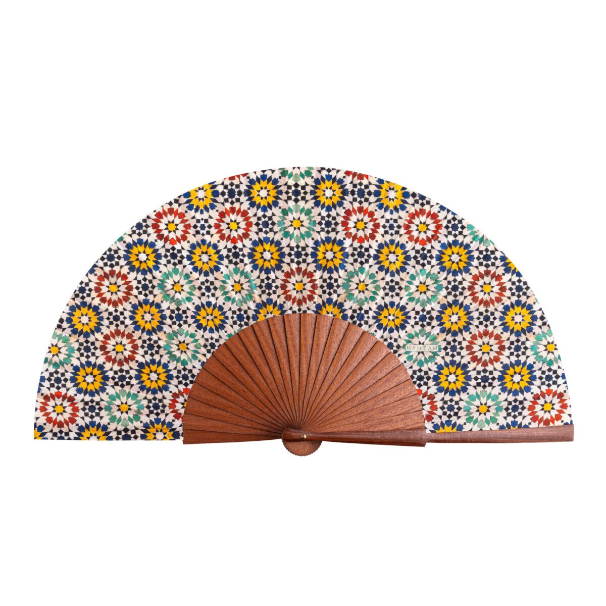Alternative view of Abanico seda artesanal multicolor Fezi