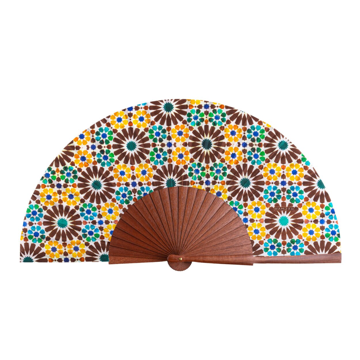 Silk Fan with Arabesque Print Garnata - Image 2