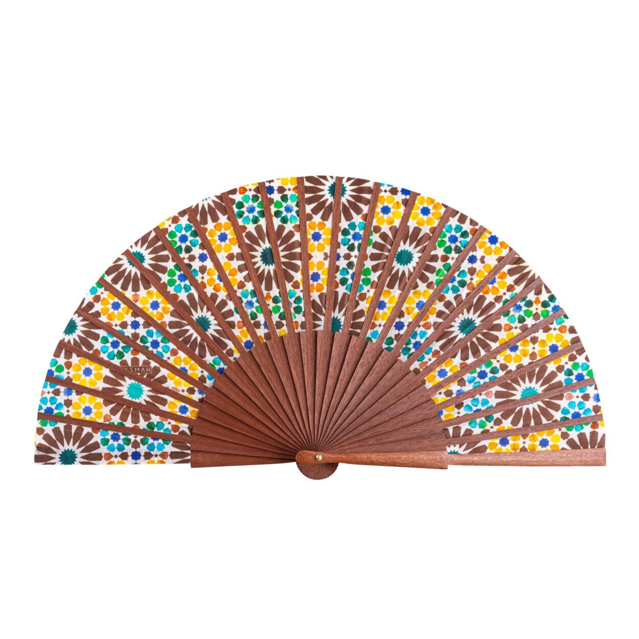 Silk Fan with Arabesque Print Garnata - Image 3