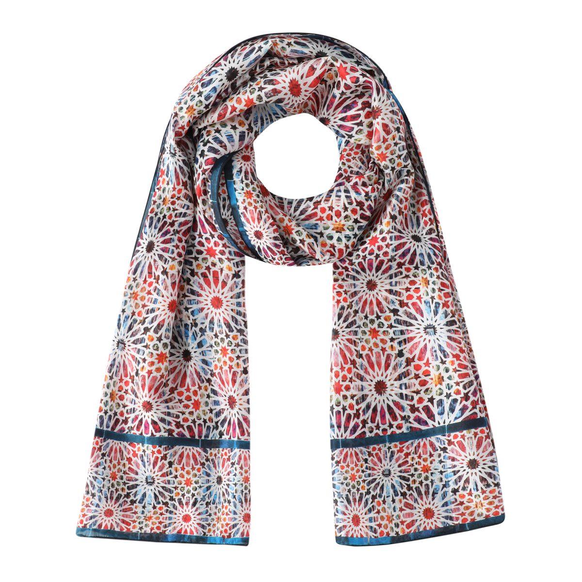Pañuelo Seda Estampado Multicolor Sakina