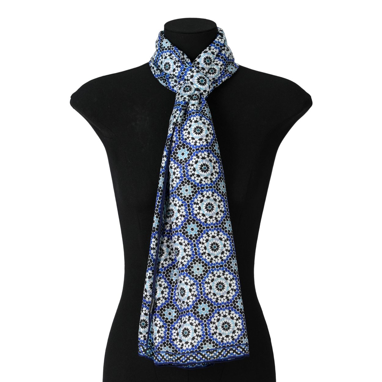 Blue and Gray Silk Scarf Masdar - Image 2