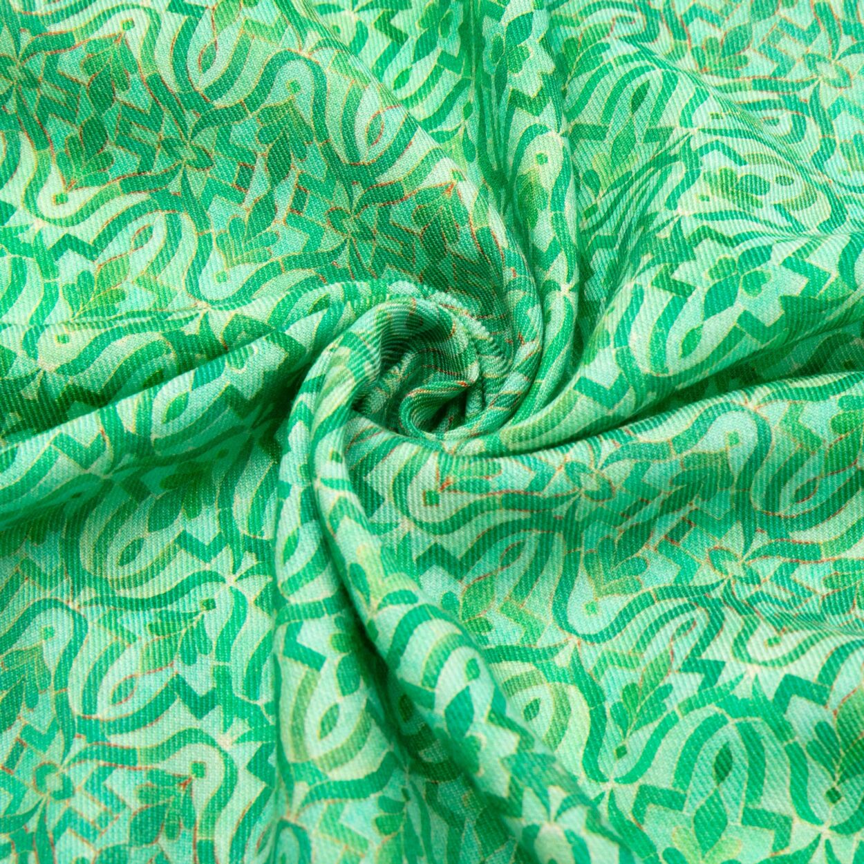 Green Silk and Wool Scarf Ahdar - Image 3