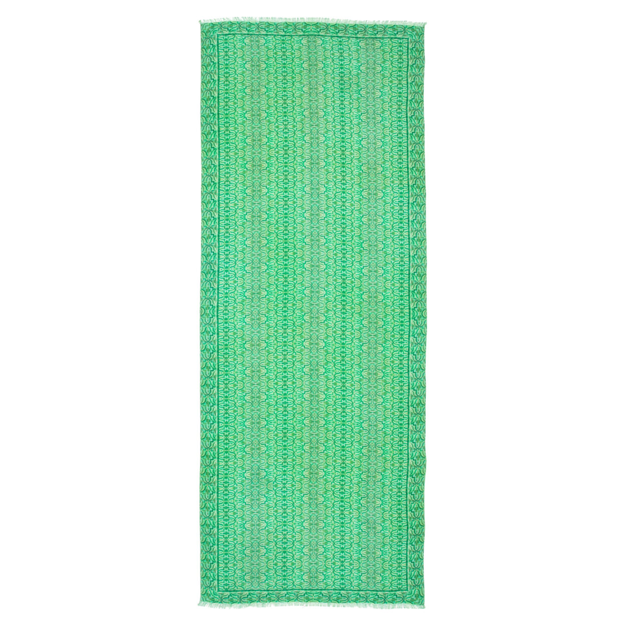 Green Silk and Wool Scarf Ahdar - Image 2