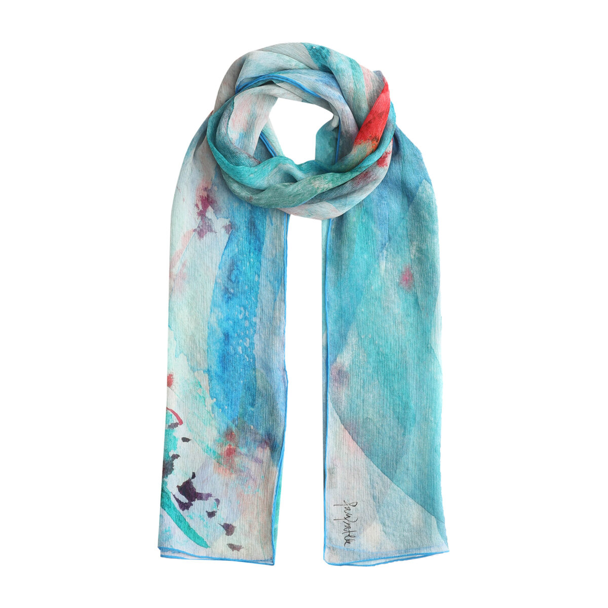 Blue Silk Foulard Mediterráneos