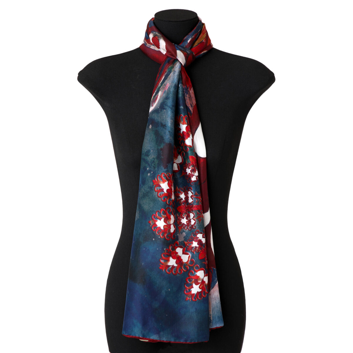 Alternative view of Navy Blue Silk Scarf Plumas al Viento