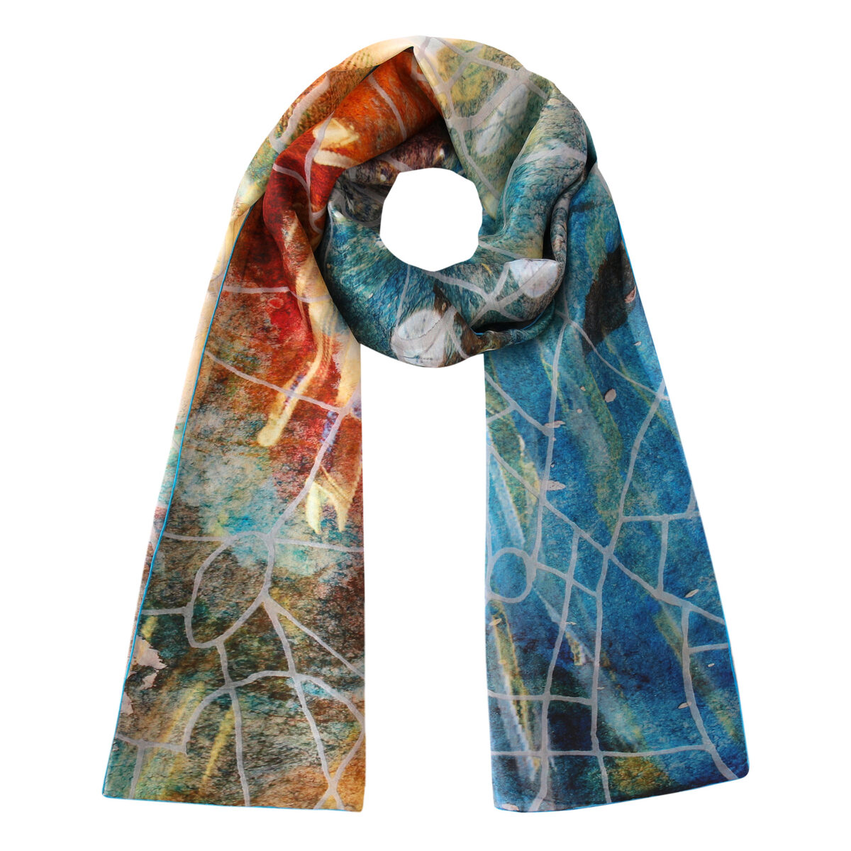 Habotai Silk Scarf Estrellas del Templo