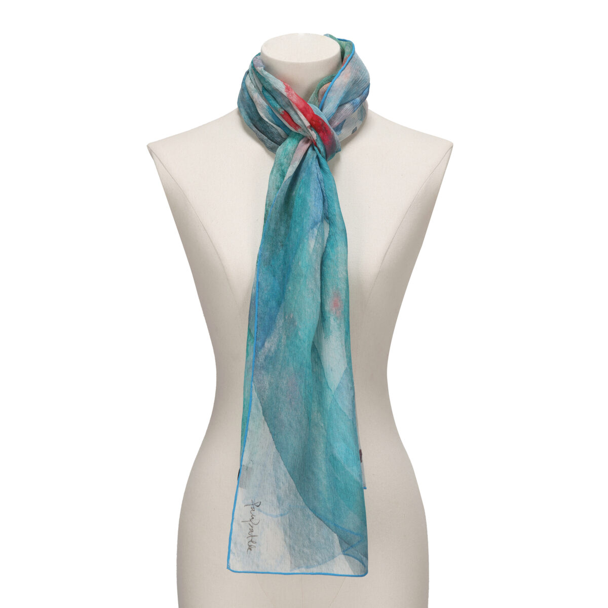 Alternative view of Blue Silk Foulard Mediterráneos
