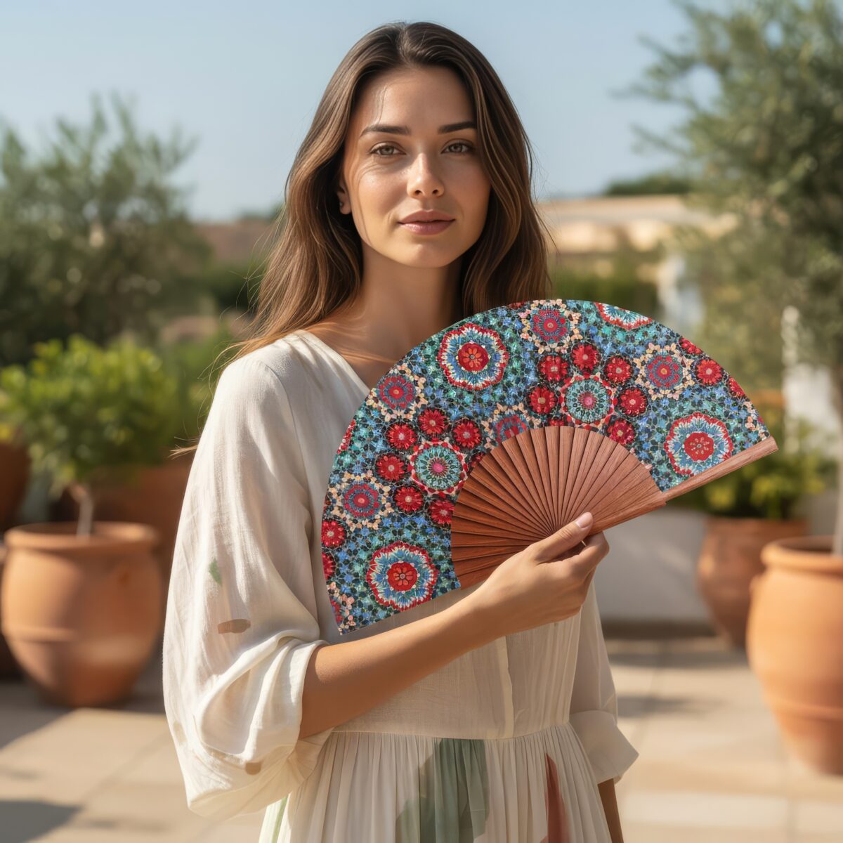 Baraka v1 Spanish Silk Fan 23cm