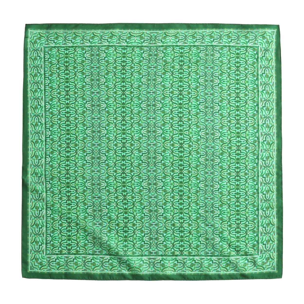Pañuelo Cuadrado Seda Verde Fihri - Imagen 3