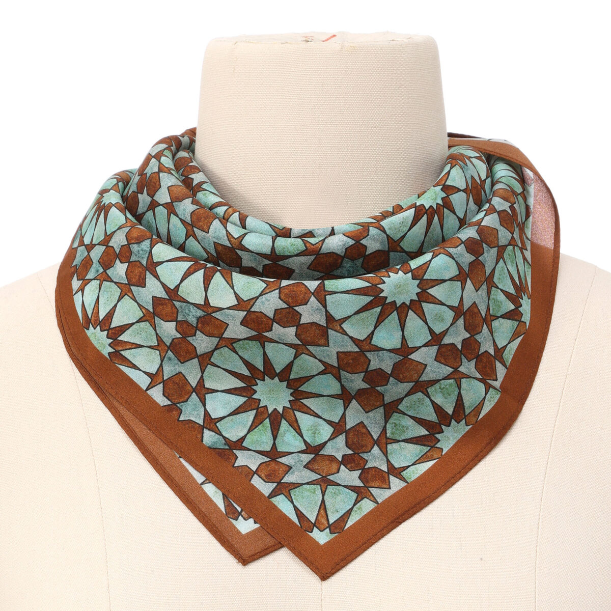 Multicolor Square Silk Scarf Muqarnas v1