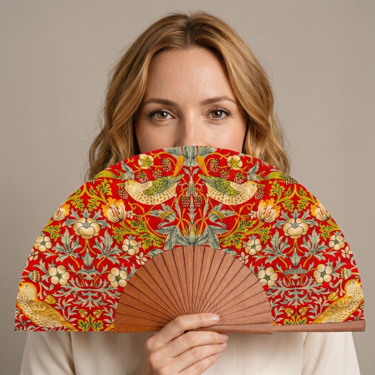 Birds Silk Fan 23cm