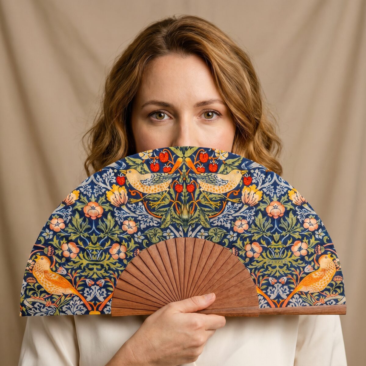 Birds 2 Silk Fan 23cm