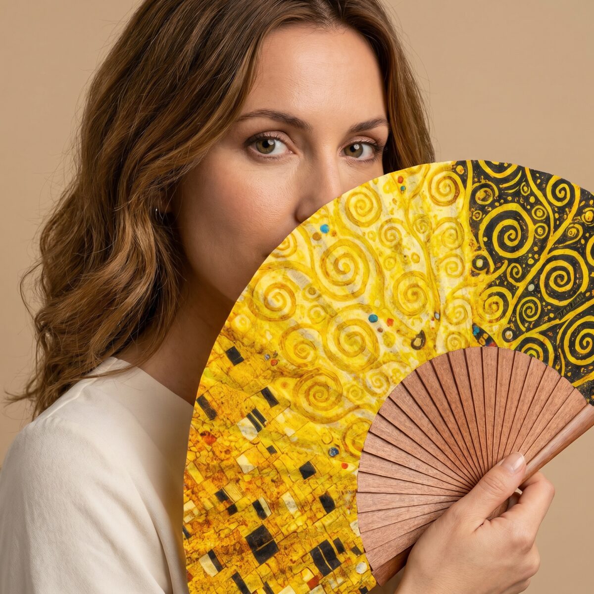 Tree of Life 2 Silk Fan 23cm