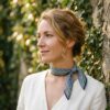 Blue Square Silk Scarf Basma