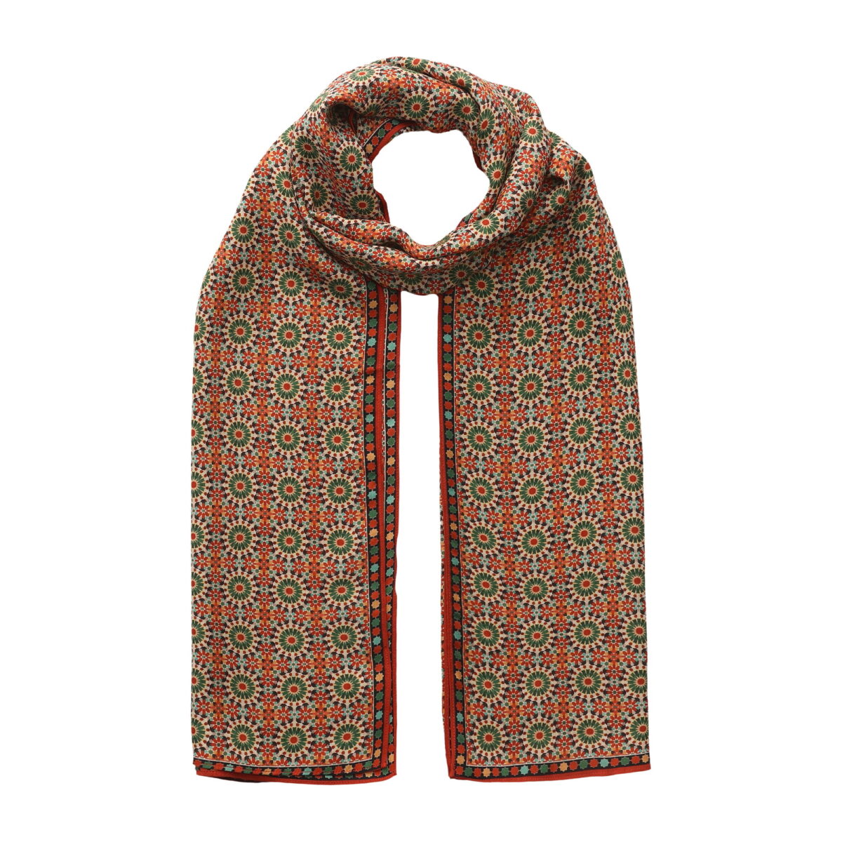 Pañuelo Modal Rojo y Verde Mosaicos Zubaida