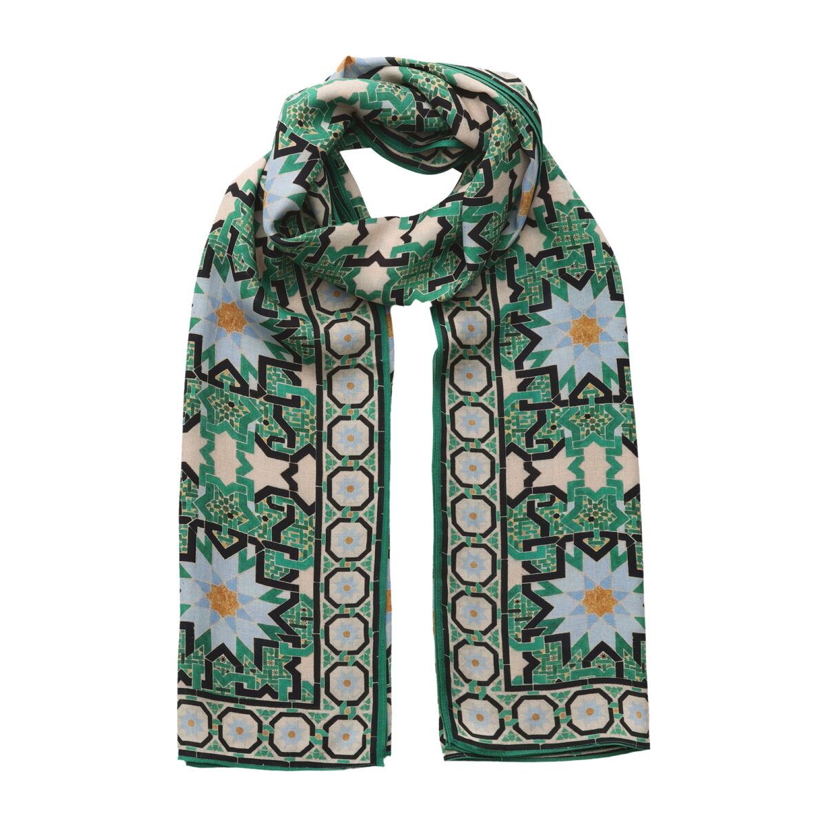 Pañuelo Modal Verde y Azul Mosaicos Salma
