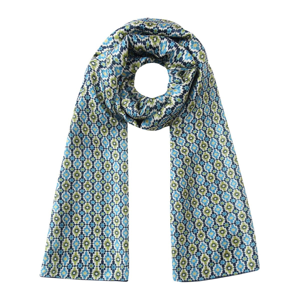 Pañuelo Seda Azul Mosaicos Ayad