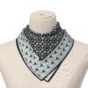 Black and Blue Square Silk Scarf Zoraida - detail 2