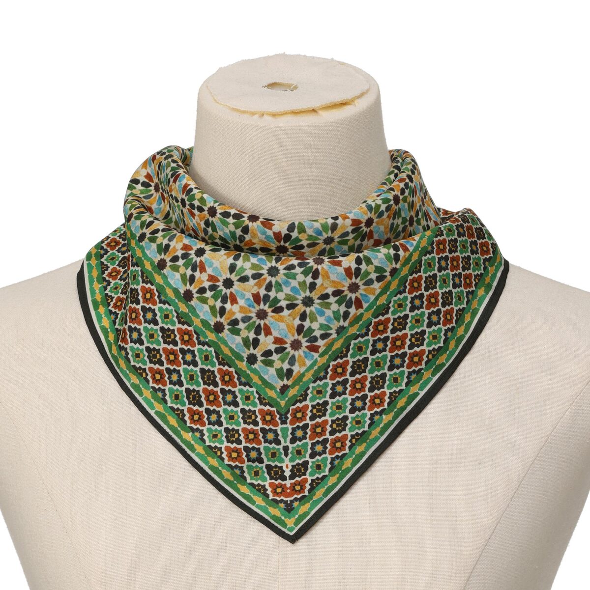 Multicolour Square Silk Scarf Naima - detail 2