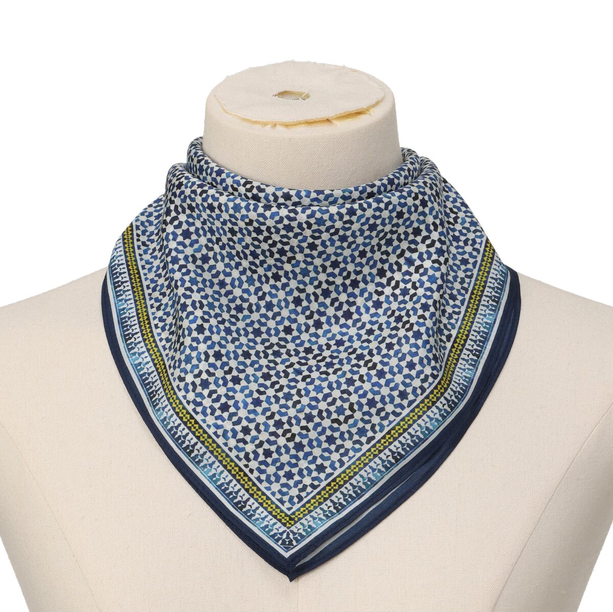 Blue Square Silk Scarf Basma - detail 2