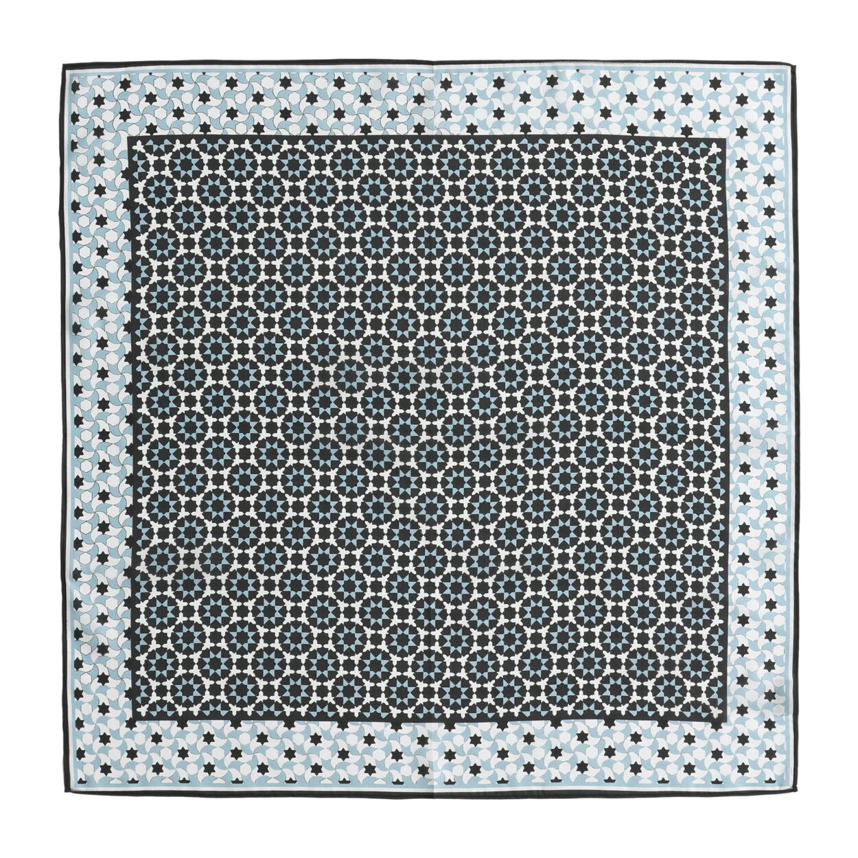 Black and Blue Square Silk Scarf Zoraida - detail 3