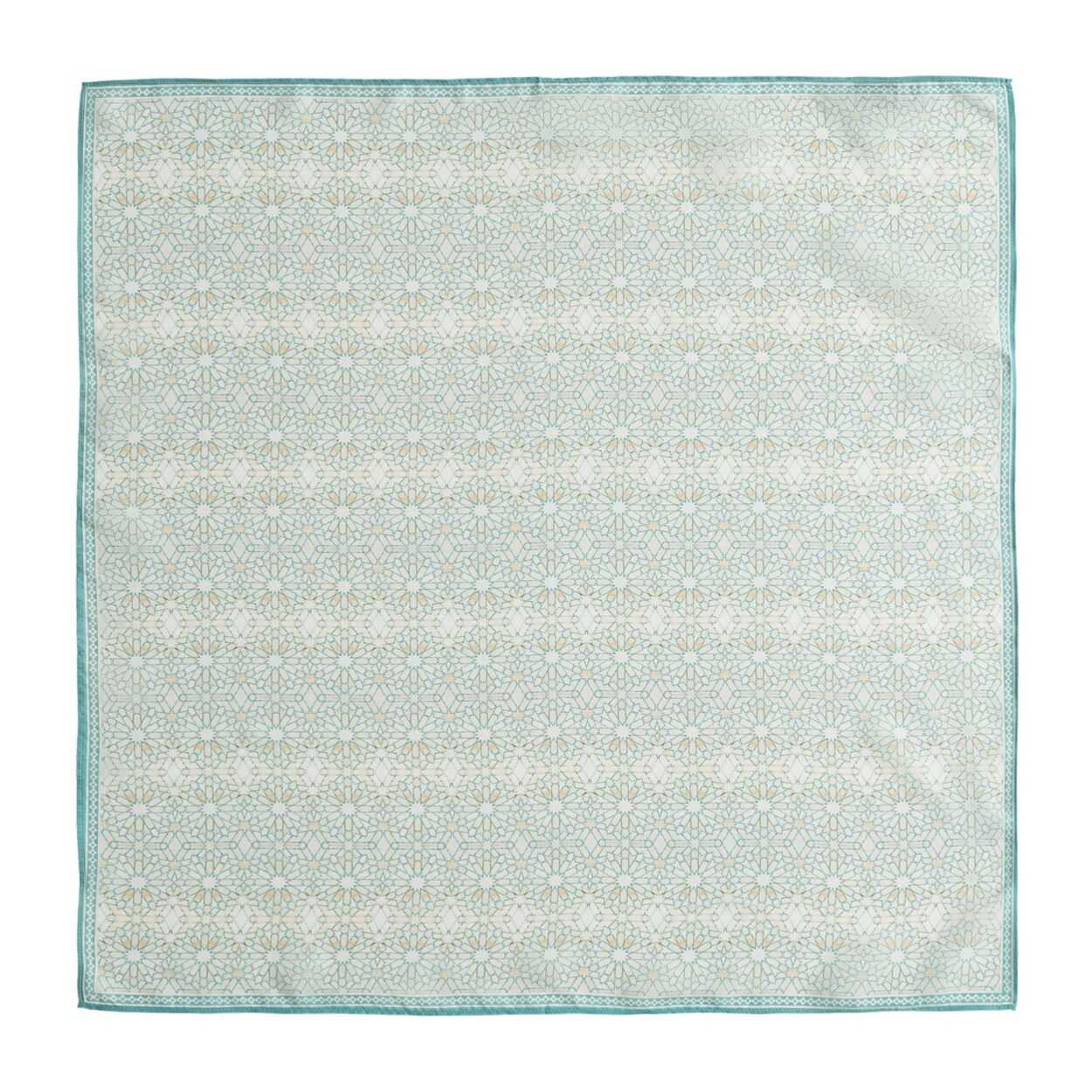 Turquoise Square Silk Scarf Lubna - detail 3