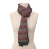 Green and Red Silk and Wool Scarf Ufuq - detail 2