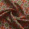 Red and Green Square Silk Scarf Zubaida - detail 4