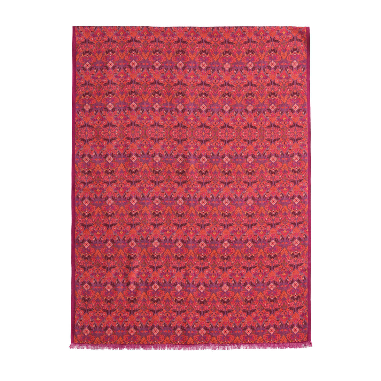 Pañuelo Seda y Lana Rojo Frambuesa Mahabah - detalle 2
