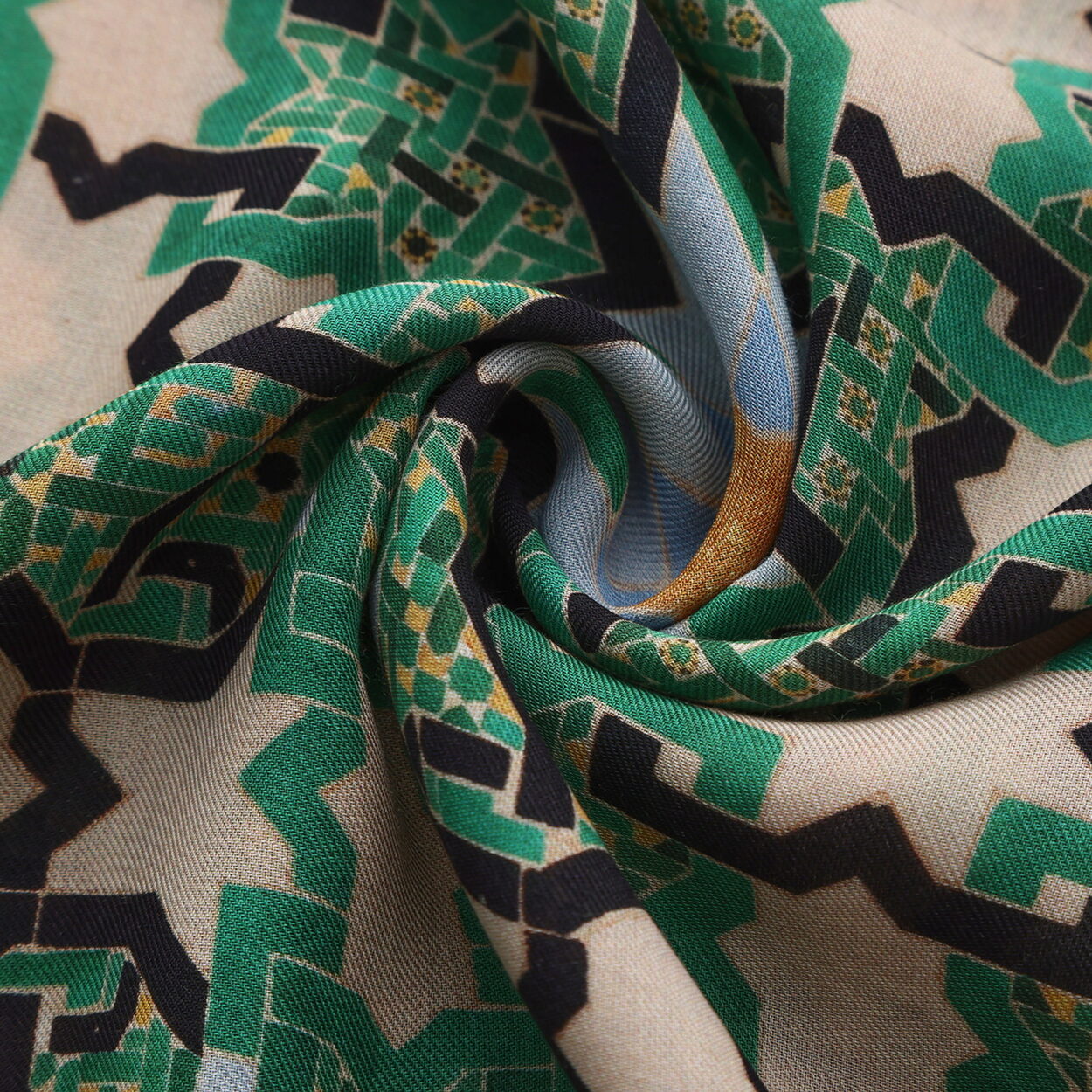 Green and Blue Mosaic Modal Scarf Salma - detail 4