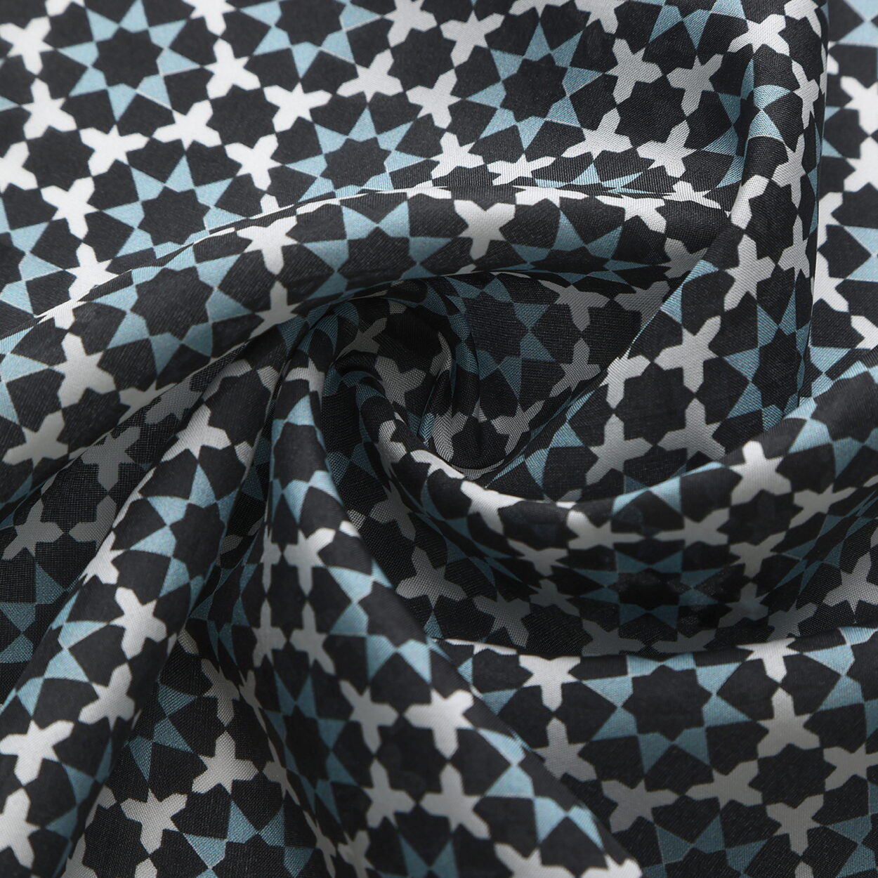 Black and Blue Square Silk Scarf Zoraida - detail 5