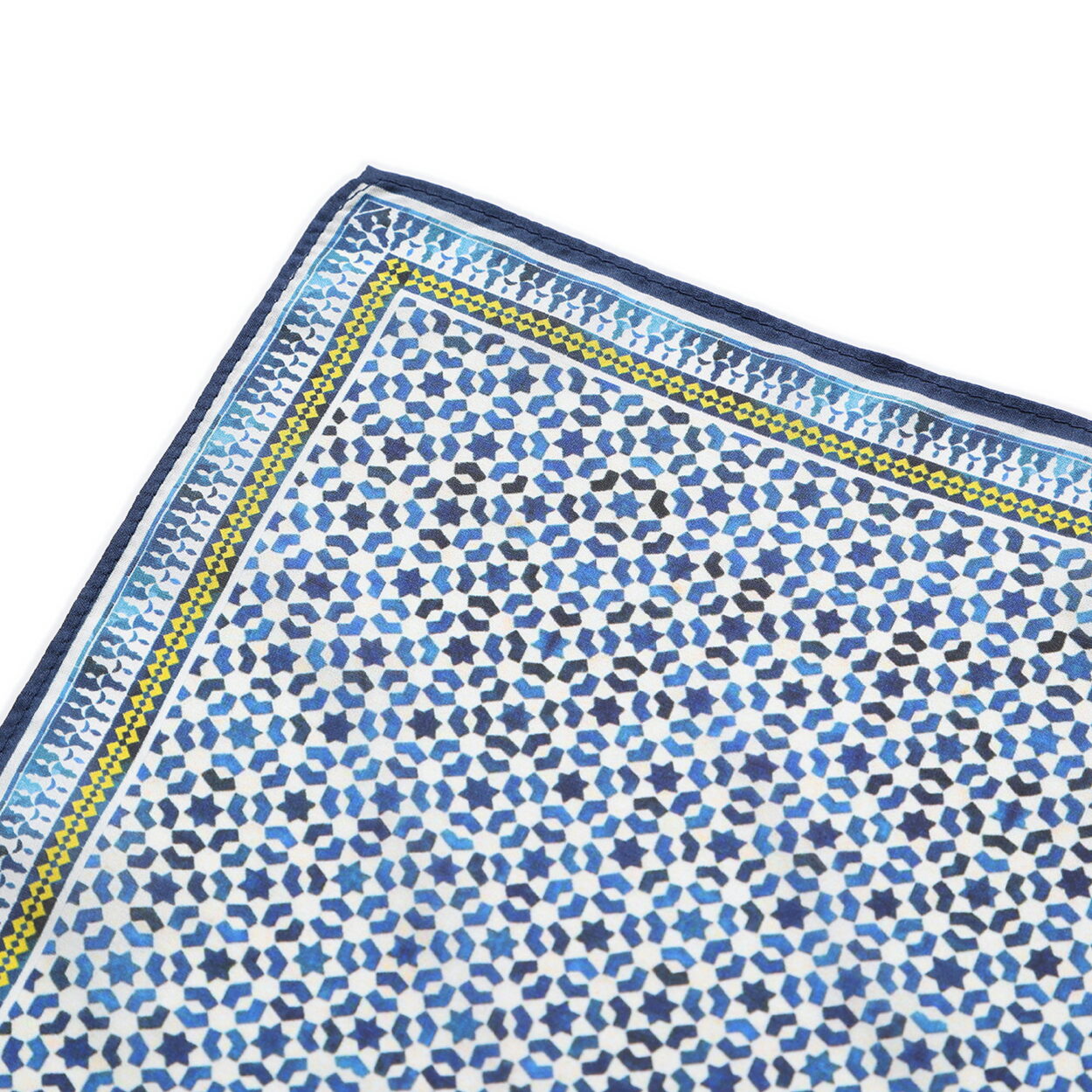 Pañuelo Cuadrado Seda Azul Mosaicos Basma - detalle 4