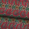 Green and Red Silk and Wool Scarf Ufuq - detail 4