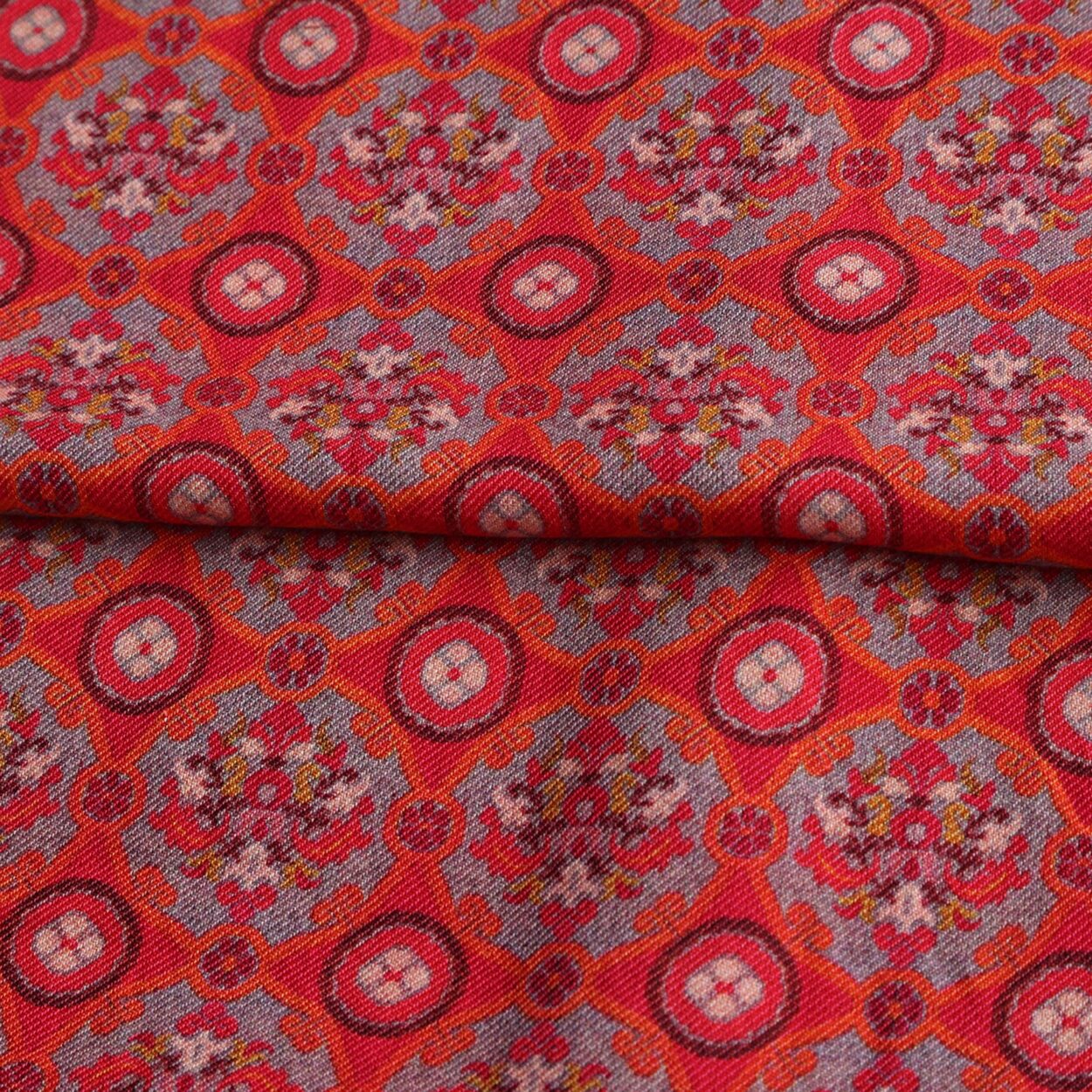 Pañuelo Seda y Lana Rojo Naum - detalle 3
